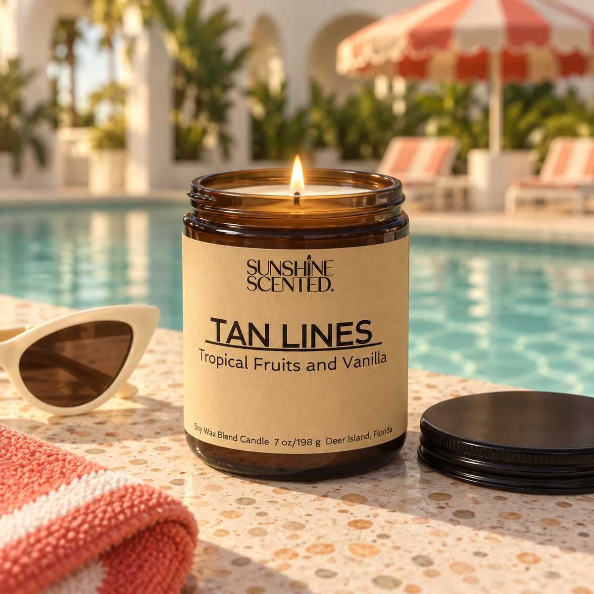 Tan Lines Tropical Fruits & Vanilla Candle - 7 oz