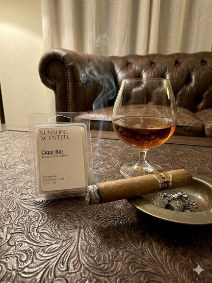 Cigar Bar Soy Wax Melt, Tobacco and Leather