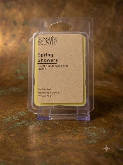 Spring Showers Soy Wax Melt, Floral, Sandalwood and Ozone