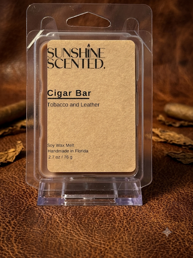 Cigar Bar Soy Wax Melt, Tobacco and Leather