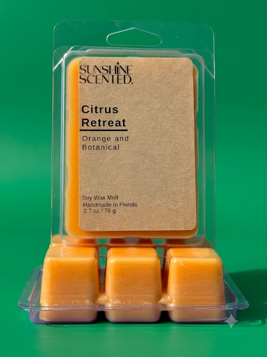 Citrus Retreat Soy Wax Melt, Orange and Botanical