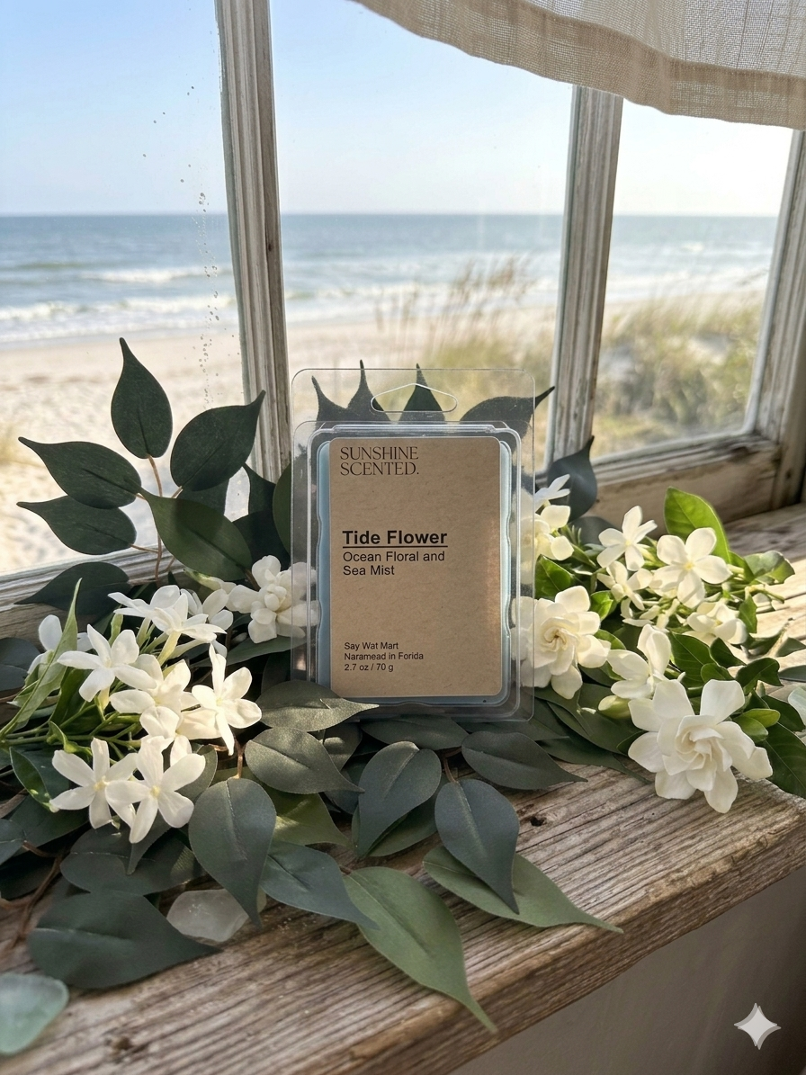 Tide Flower Soy Wax Melt, Ocean Floral and Sea Mist