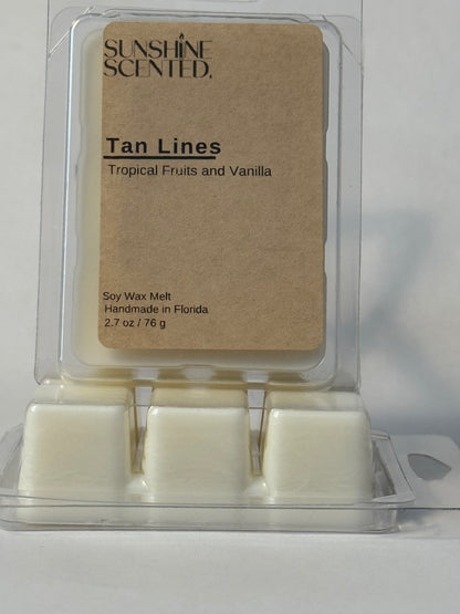 Tan Lines Soy Wax Melt, Tropical Fruits and Vanilla