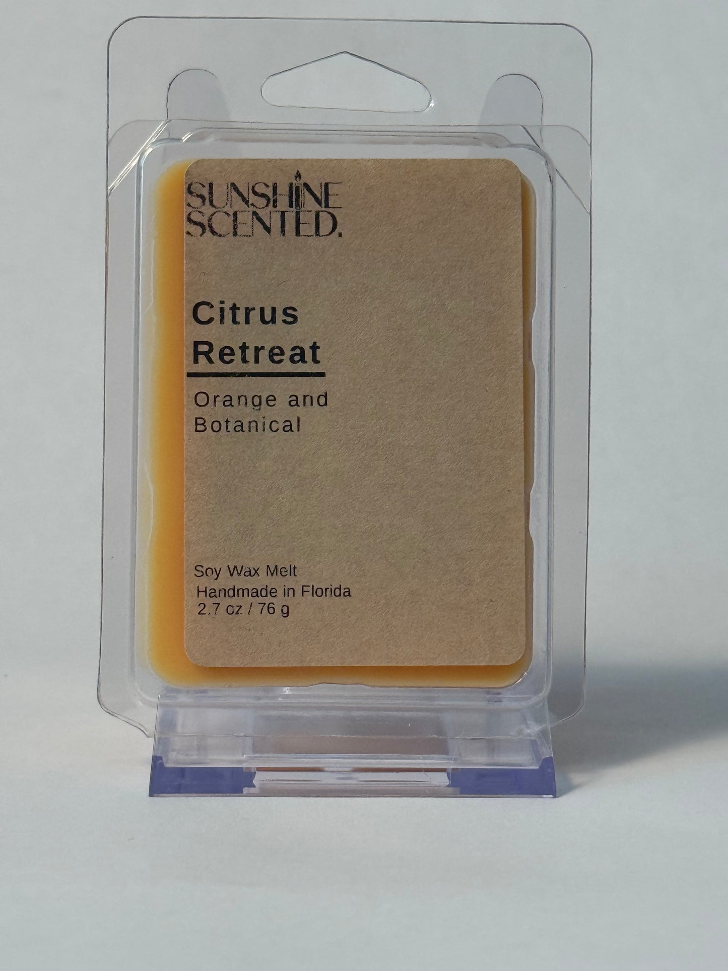 Hand Poured, Pure Soy Wax Melt, Orange and Botanical
