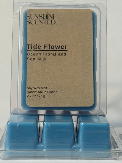 Tide Flower Soy Wax Melt, Ocean Floral and Sea Mist