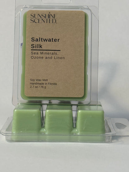 Saltwater Silk Soy Wax Melt; Sea Minerals, Ozone and Linen
