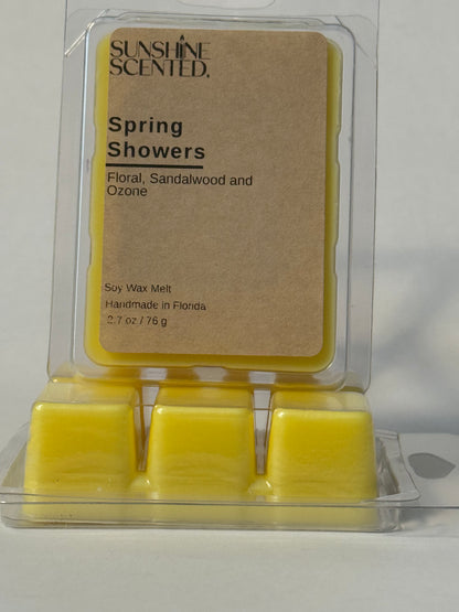 Spring Showers Soy Wax Melt, Floral, Sandalwood and Ozone