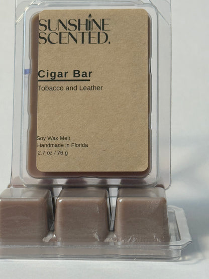 Cigar Bar Soy Wax Melt, Tobacco and Leather