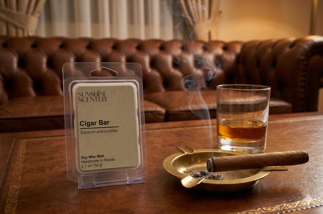 Cigar Bar Soy Wax Melt, Tobacco and Leather
