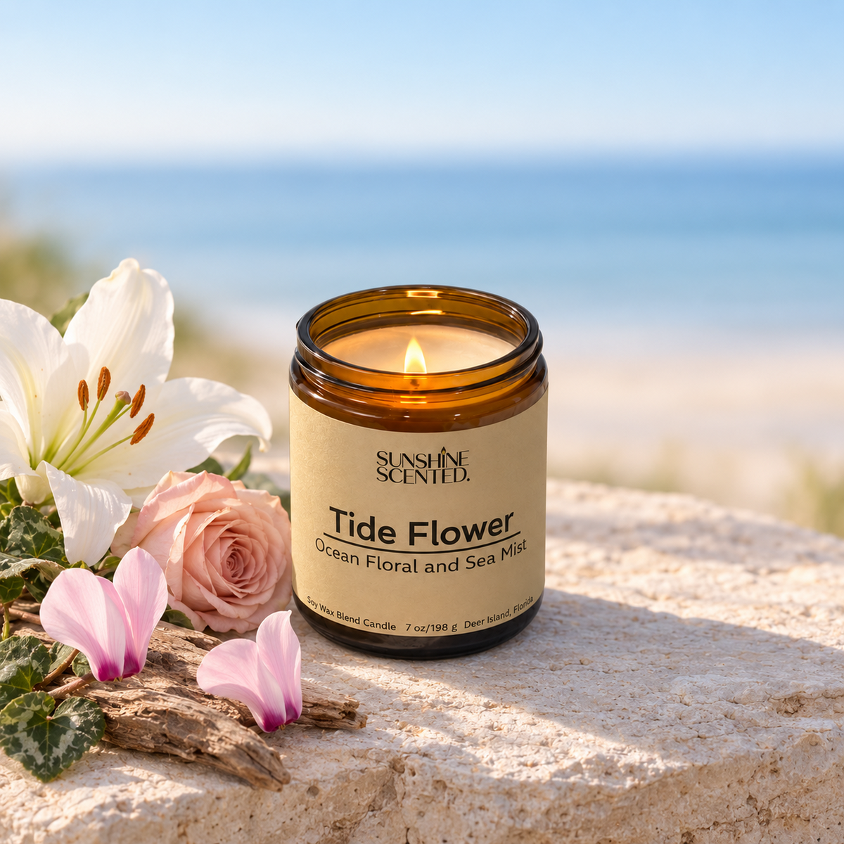 Tide Flower Ocean Floral & Sea Mist Candle – 7 oz