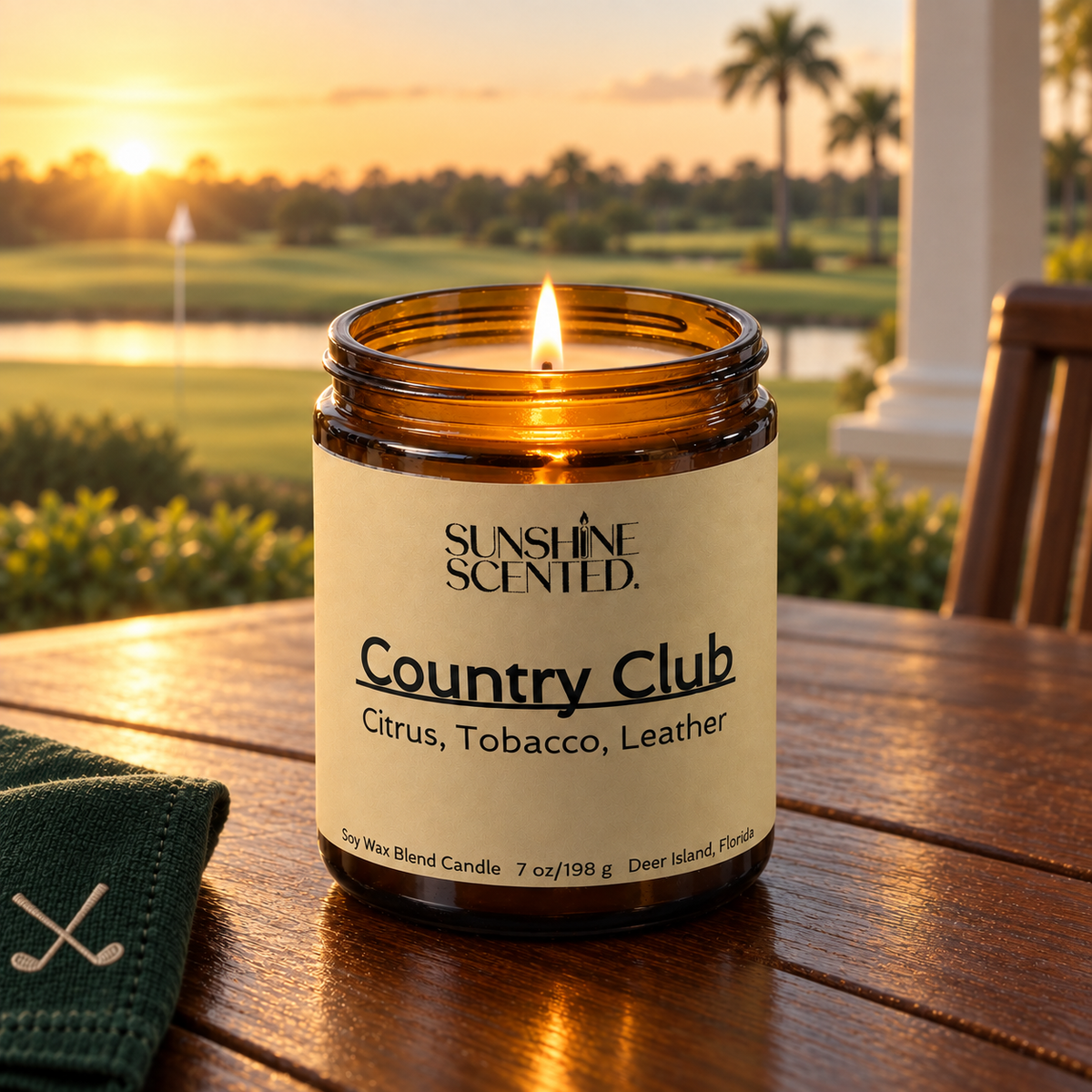 Country Club Mandarin, Tobacco & Leather Candle - 7 oz